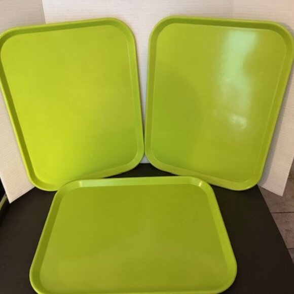 Vintage Anchor Hocking NSF Plastic Trays – Lime Green – Made in Italy - Picture 2 of 9